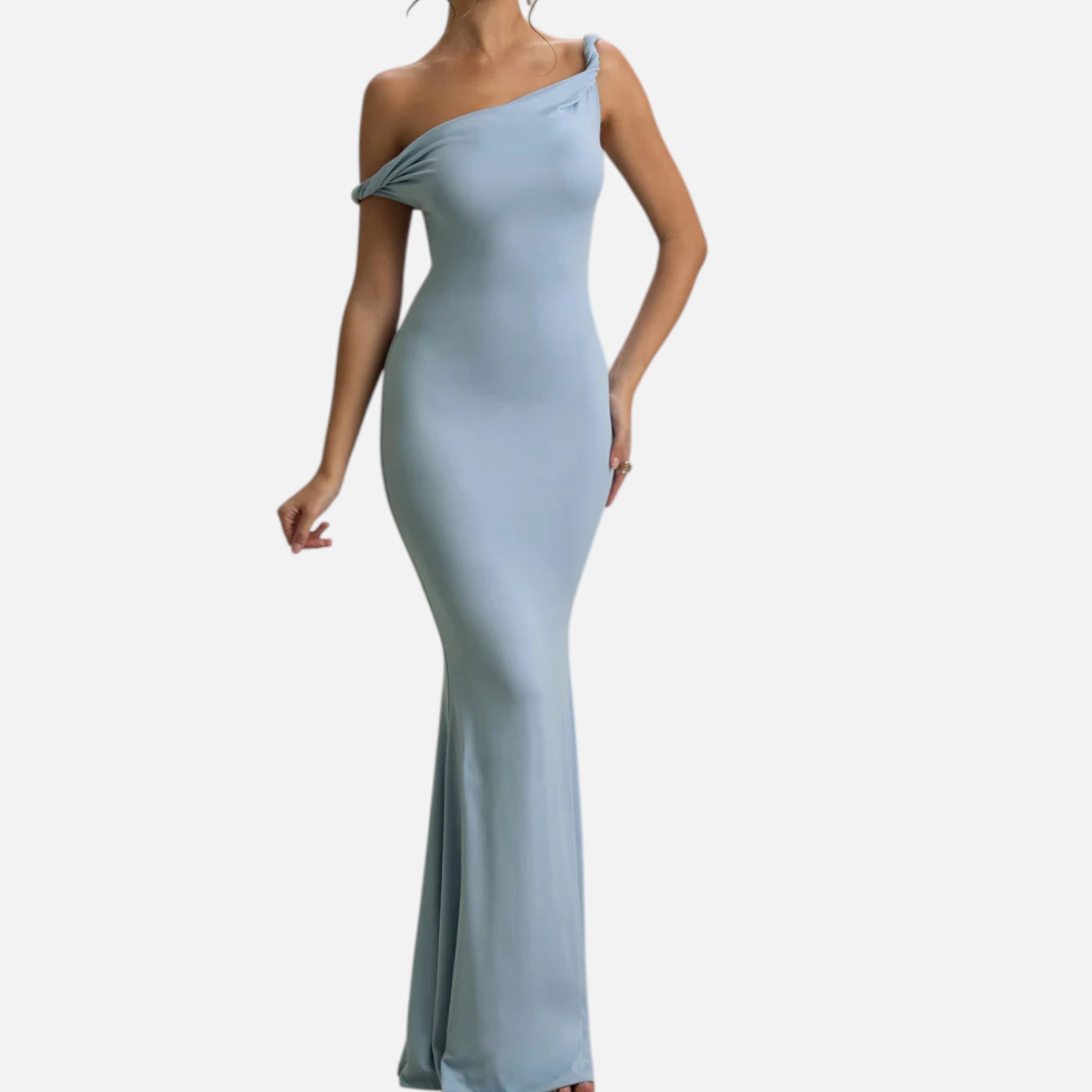 Monvaline | Women’s Asymmetric Maxi Dress Slim Fit Evening Gown