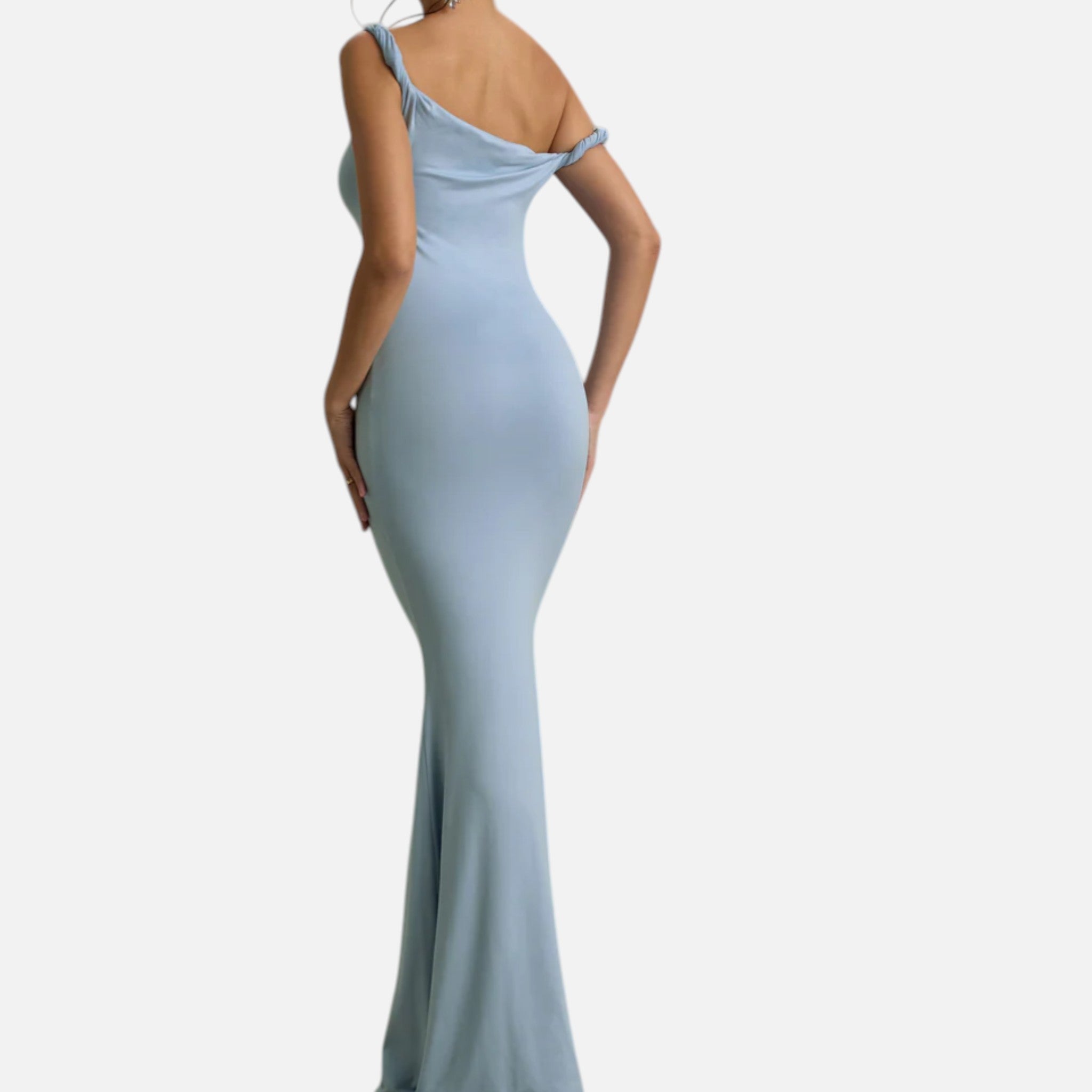 Monvaline | Women’s Asymmetric Maxi Dress Slim Fit Evening Gown