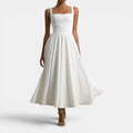 Monvaline | Women’s Strappy Volume-Hem Midi Dress