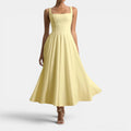 Monvaline | Women’s Strappy Volume-Hem Midi Dress