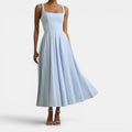Monvaline | Women’s Strappy Volume-Hem Midi Dress