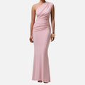Monvaline | Women’s Draped Asymmetric Maxi Dress