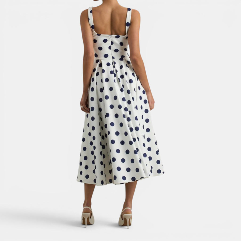 Monvaline | Women’s Strappy Volume-Hem Midi Dress