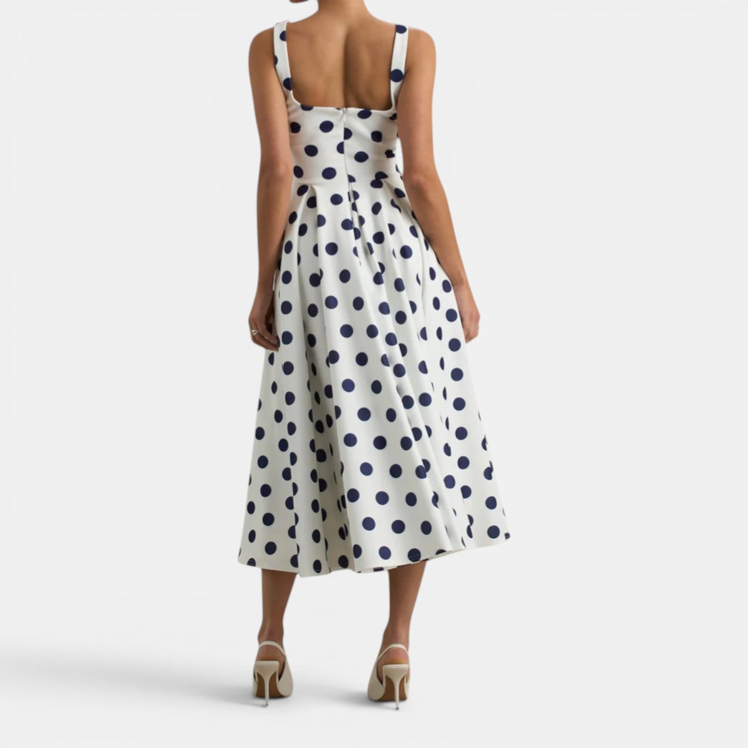 Monvaline | Women’s Strappy Volume-Hem Midi Dress