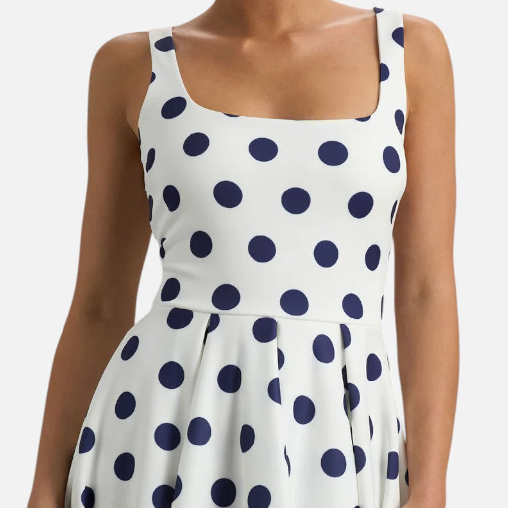 Monvaline | Women’s Strappy Volume-Hem Midi Dress