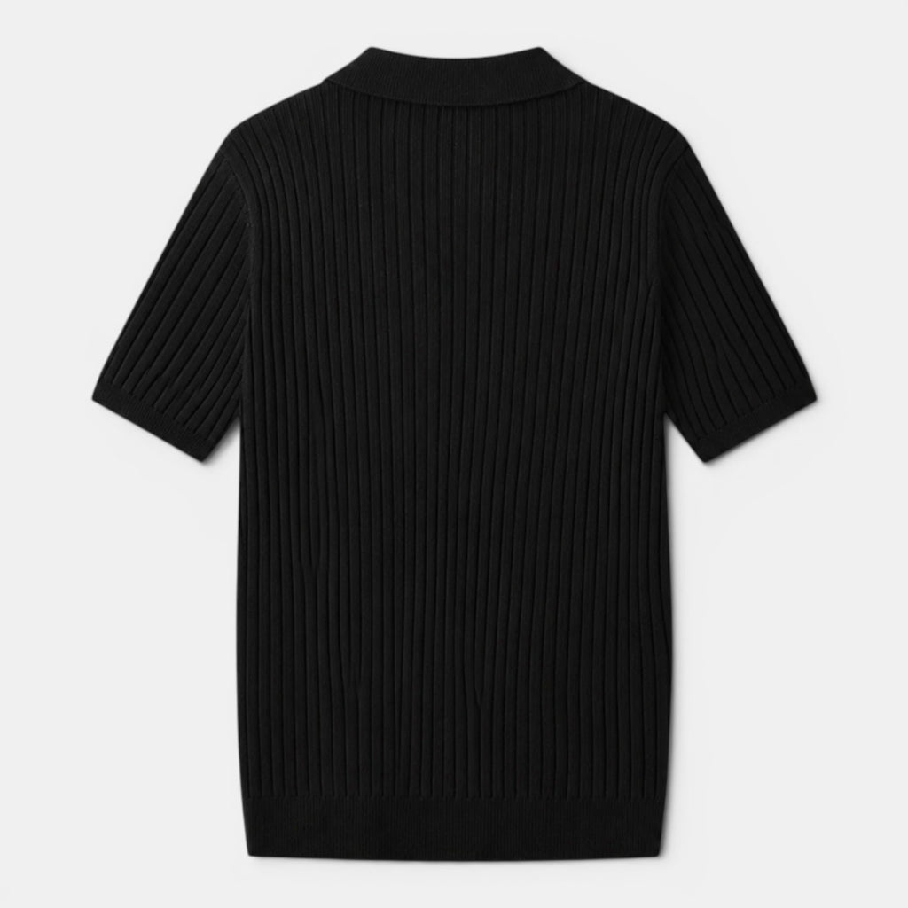 Monvaline | Men’s Slim Fit Knit Polo Shirt Lightweight Summer Casual Wear