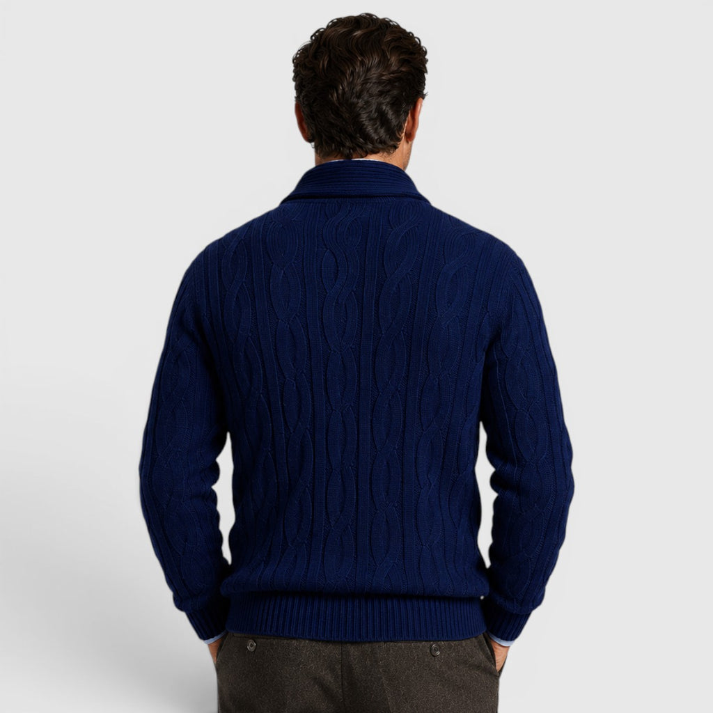 Monvaline | Men's Long Sleeve Relaxed Fit Chenille Knit Cardigan