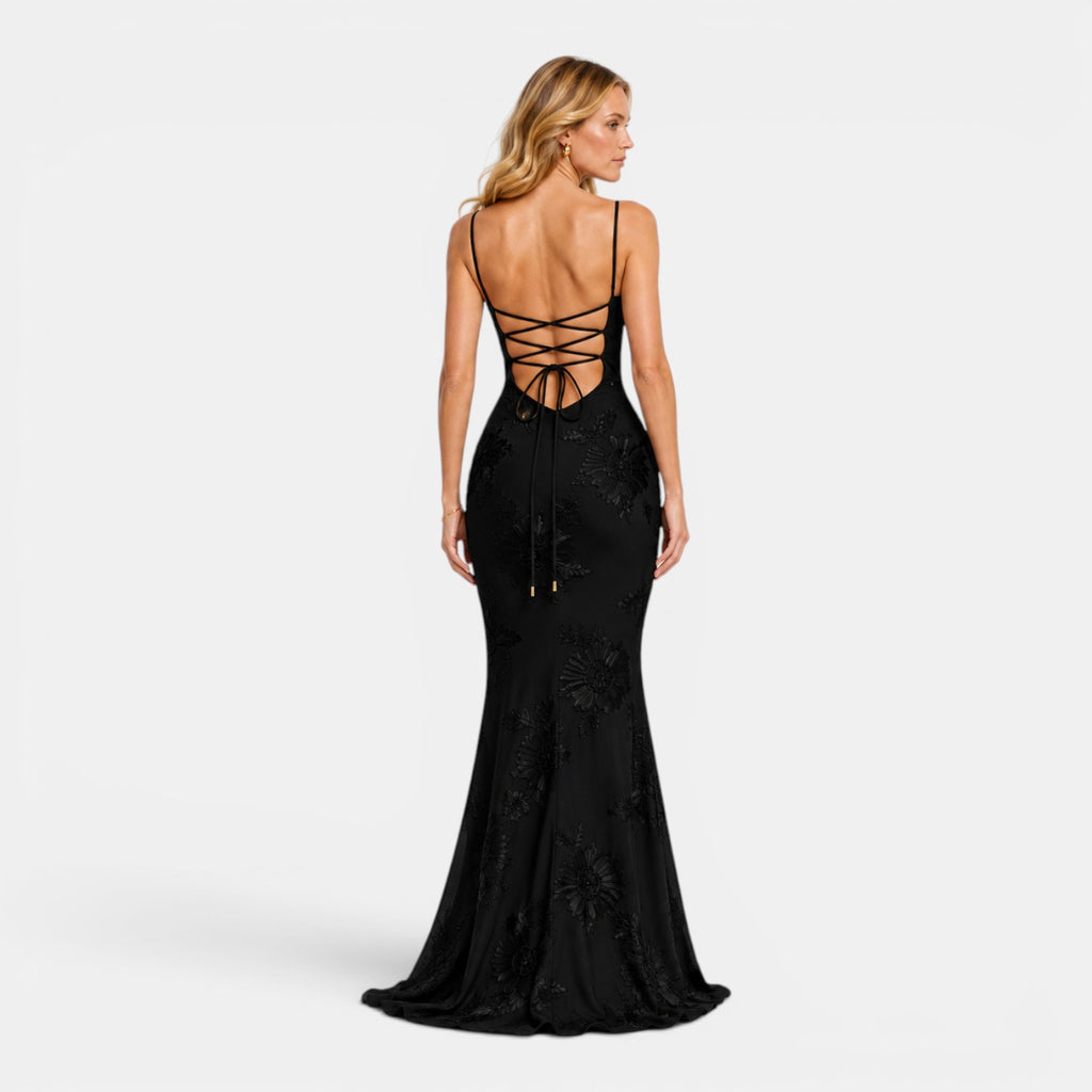 Monvaline | Women's Floral Formal Dress Sleeveless Slimming Maxi Gown