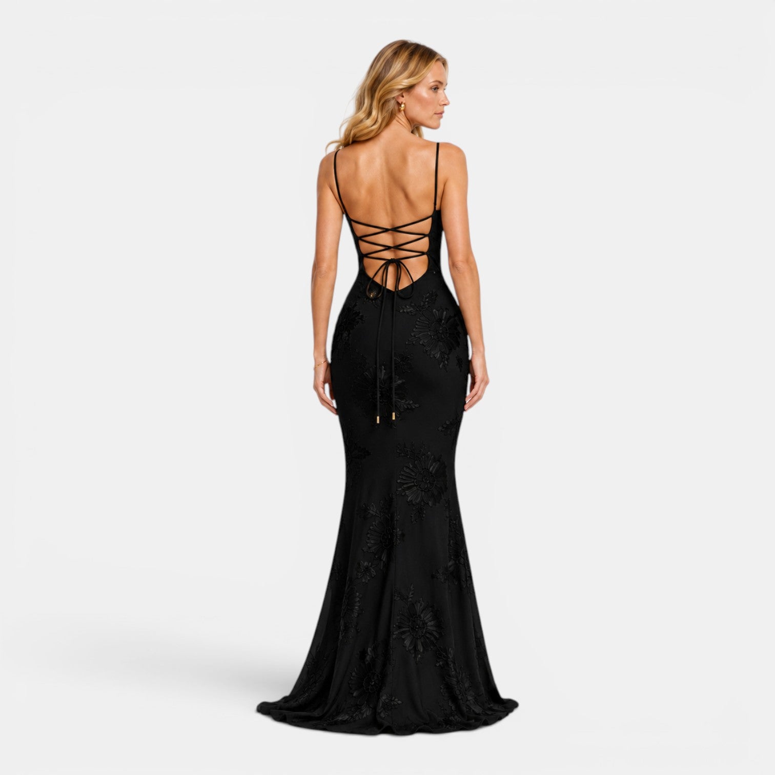 Monvaline | Women's Floral Formal Dress Sleeveless Slimming Maxi Gown