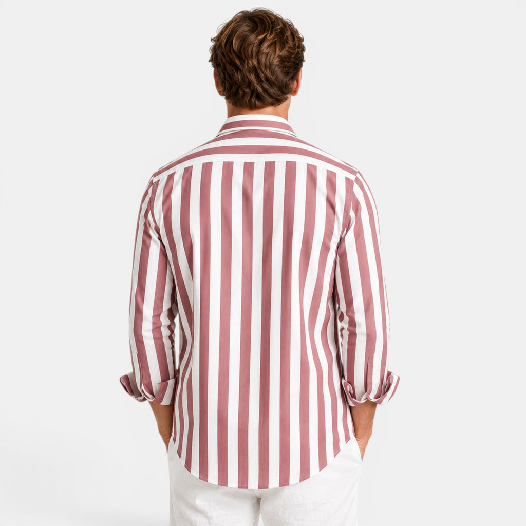 Monvaline | Men's Striped Polo Shirt Lightweight Comfort Slim Fit Summer Top
