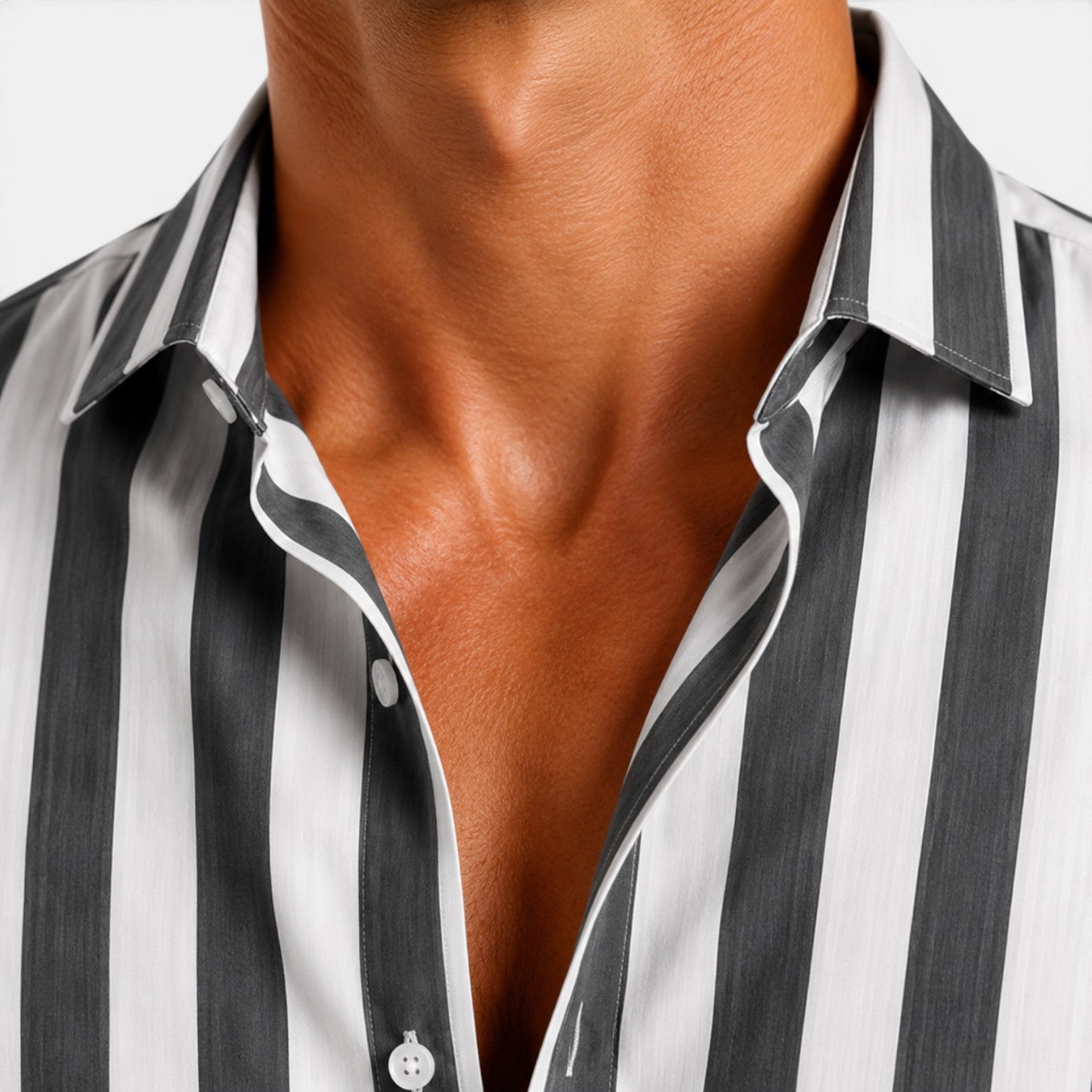 Monvaline | Men's Striped Polo Shirt Lightweight Comfort Slim Fit Summer Top