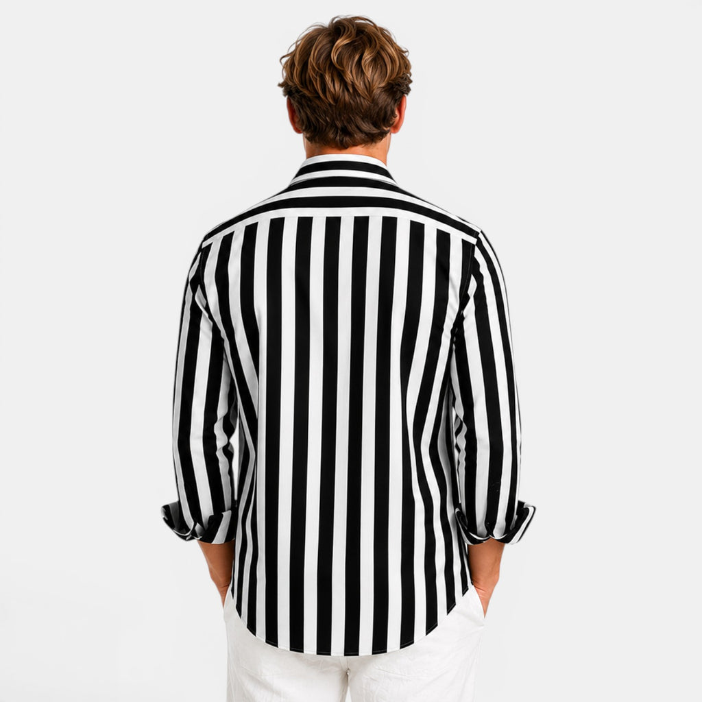 Monvaline | Men's Striped Polo Shirt Lightweight Comfort Slim Fit Summer Top