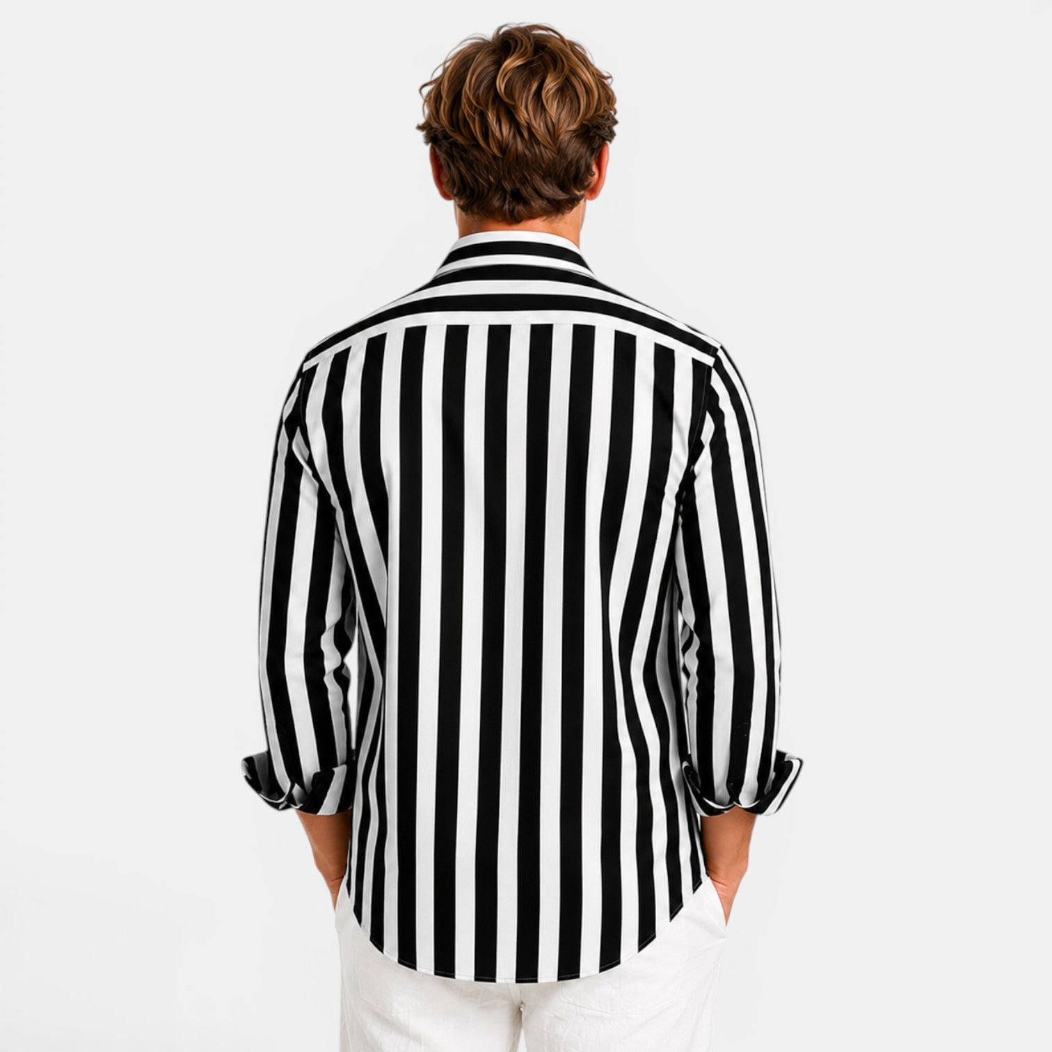 Monvaline | Men's Striped Polo Shirt Lightweight Comfort Slim Fit Summer Top