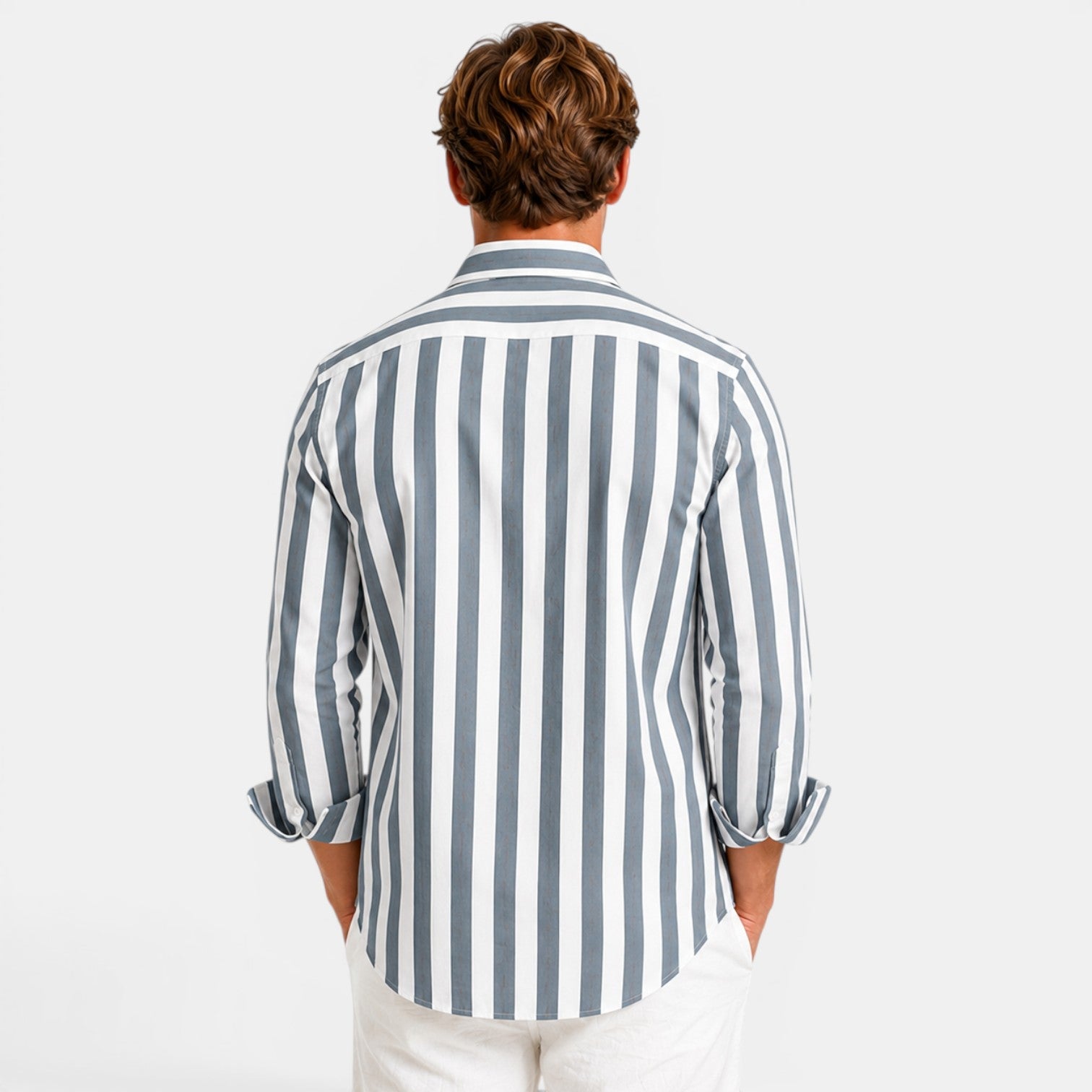 Monvaline | Men's Striped Polo Shirt Lightweight Comfort Slim Fit Summer Top