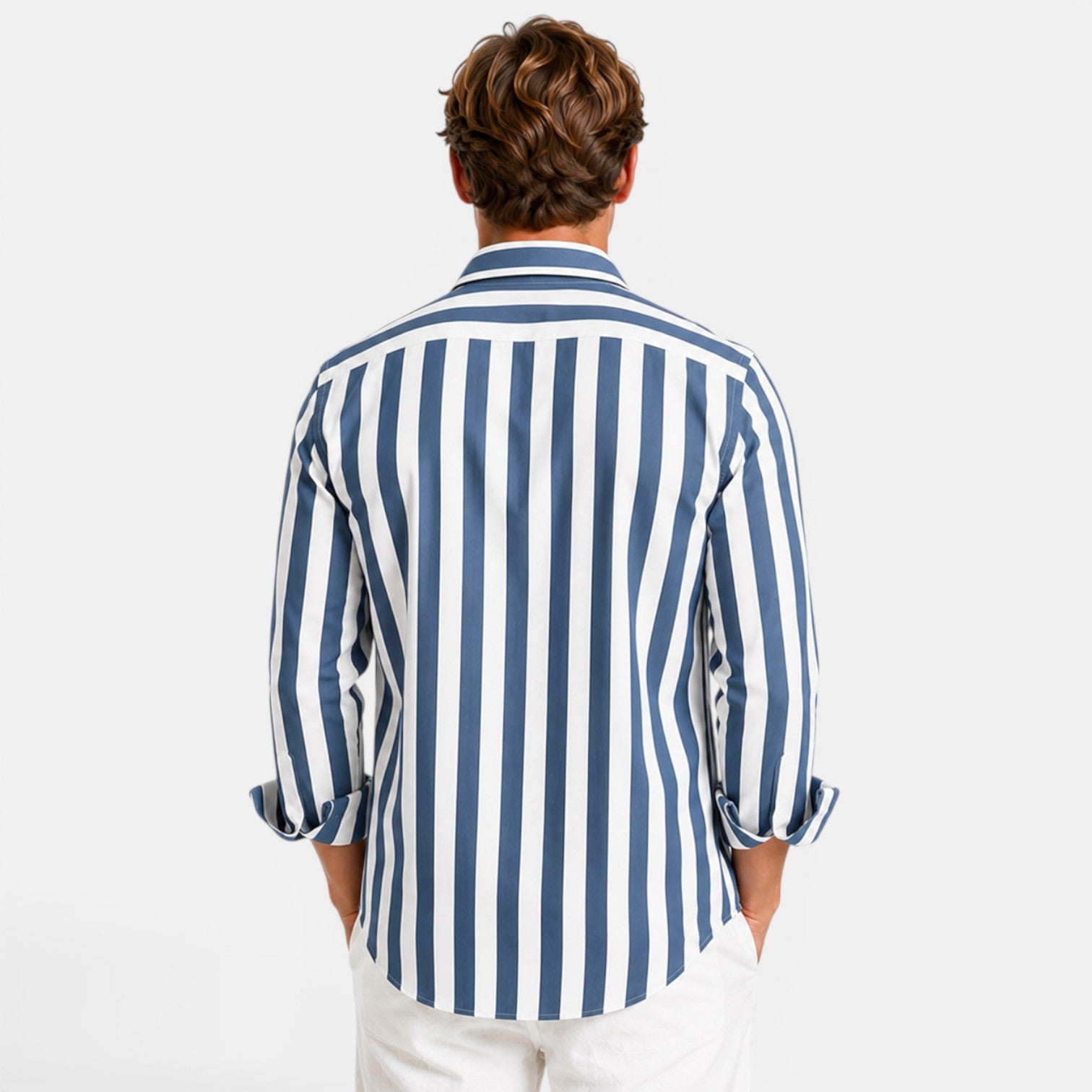 Monvaline | Men's Striped Polo Shirt Lightweight Comfort Slim Fit Summer Top