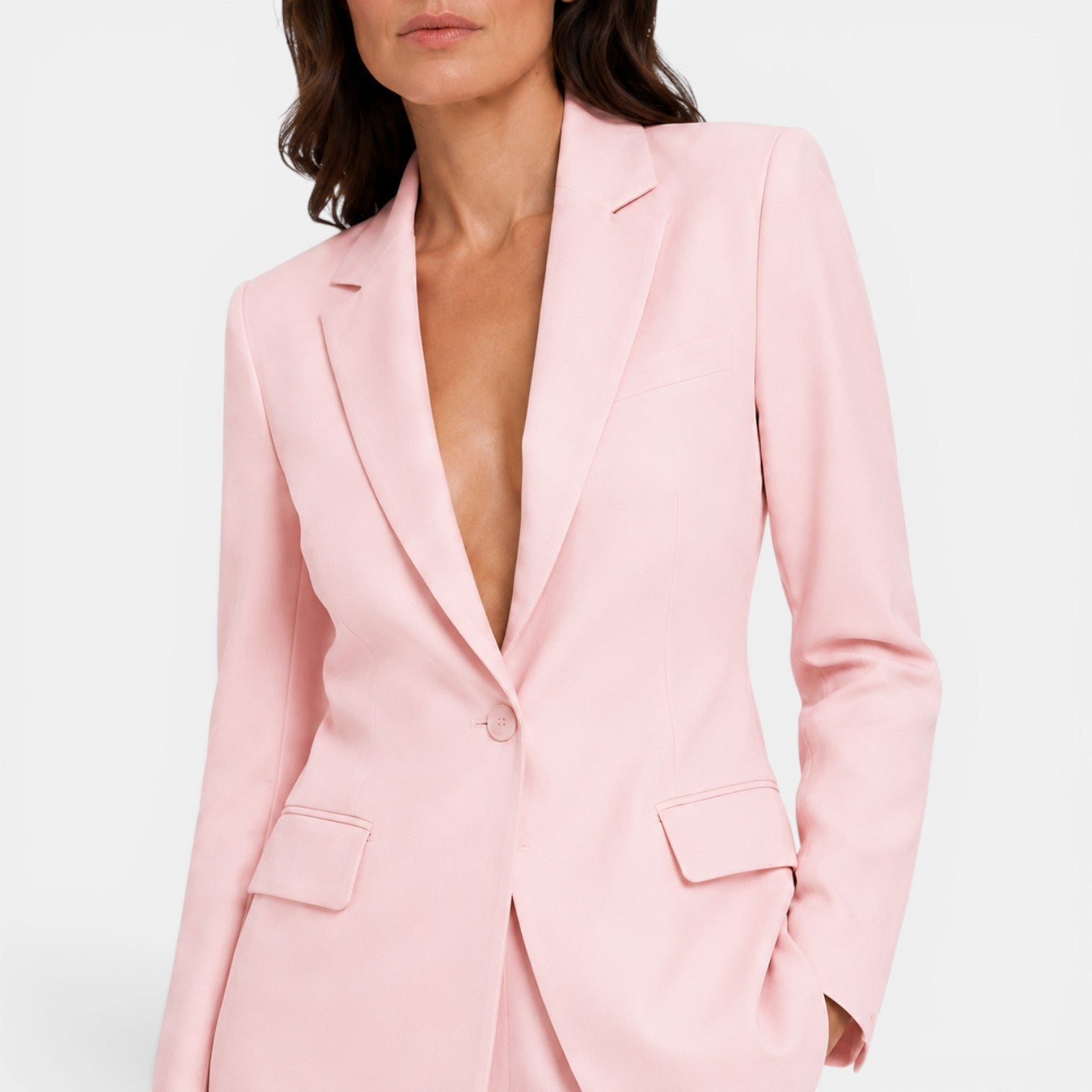 Monvaline | Women's Tailored Blazer and Wide Leg Trousers Office Suit Set