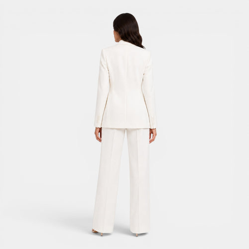 Monvaline | Women's Tailored Blazer and Wide Leg Trousers Office Suit Set