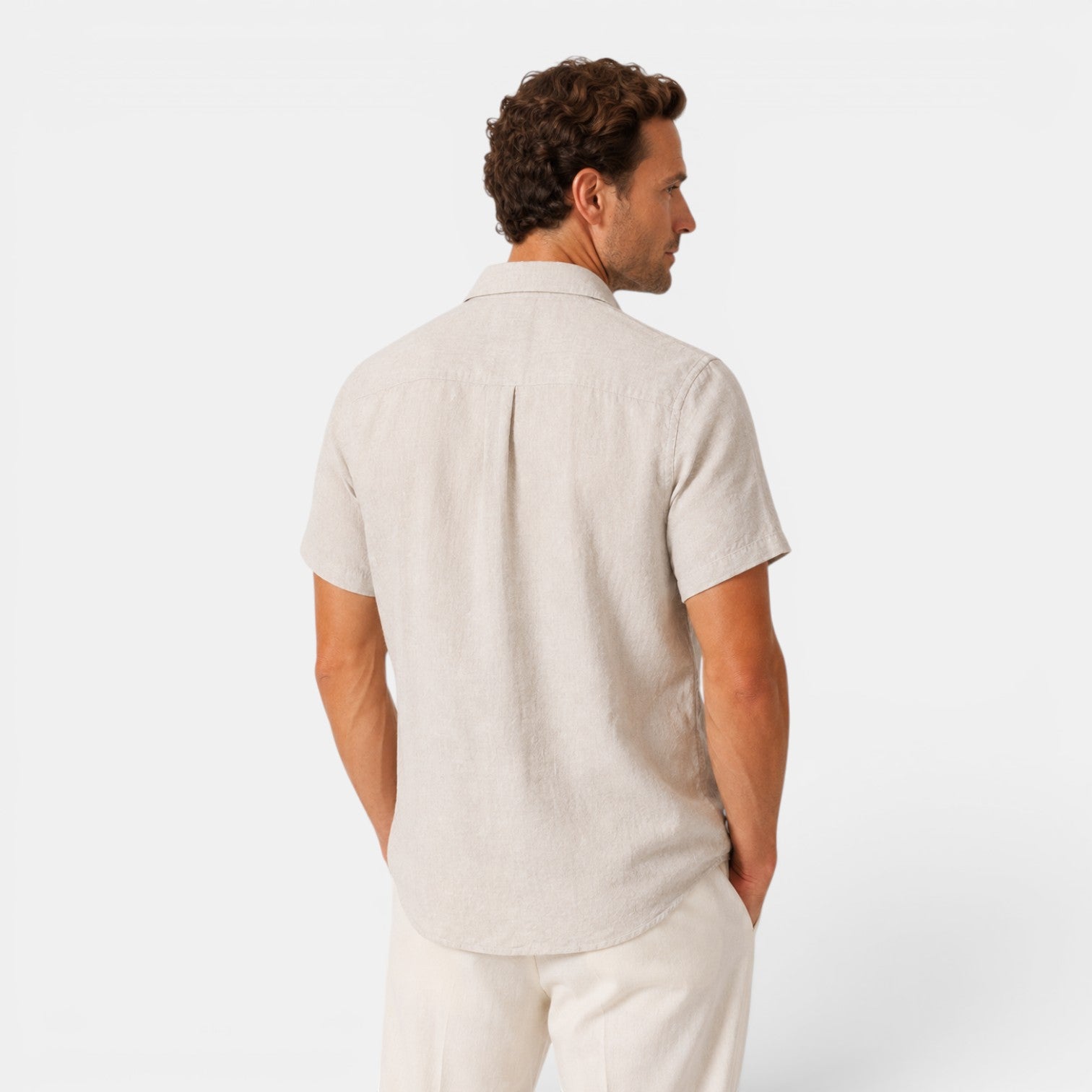 Monvaline | Men’s Linen Shirt for Summer Lightweight Short Sleeve