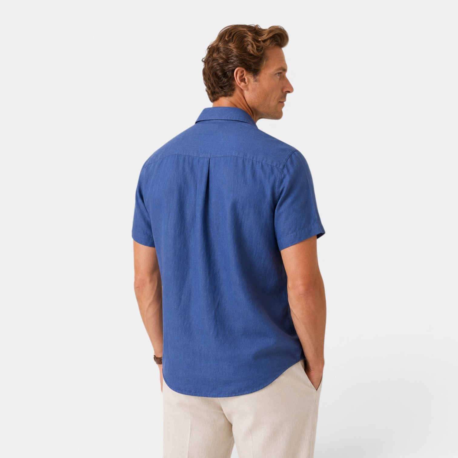 Monvaline | Men’s Linen Shirt for Summer Lightweight Short Sleeve