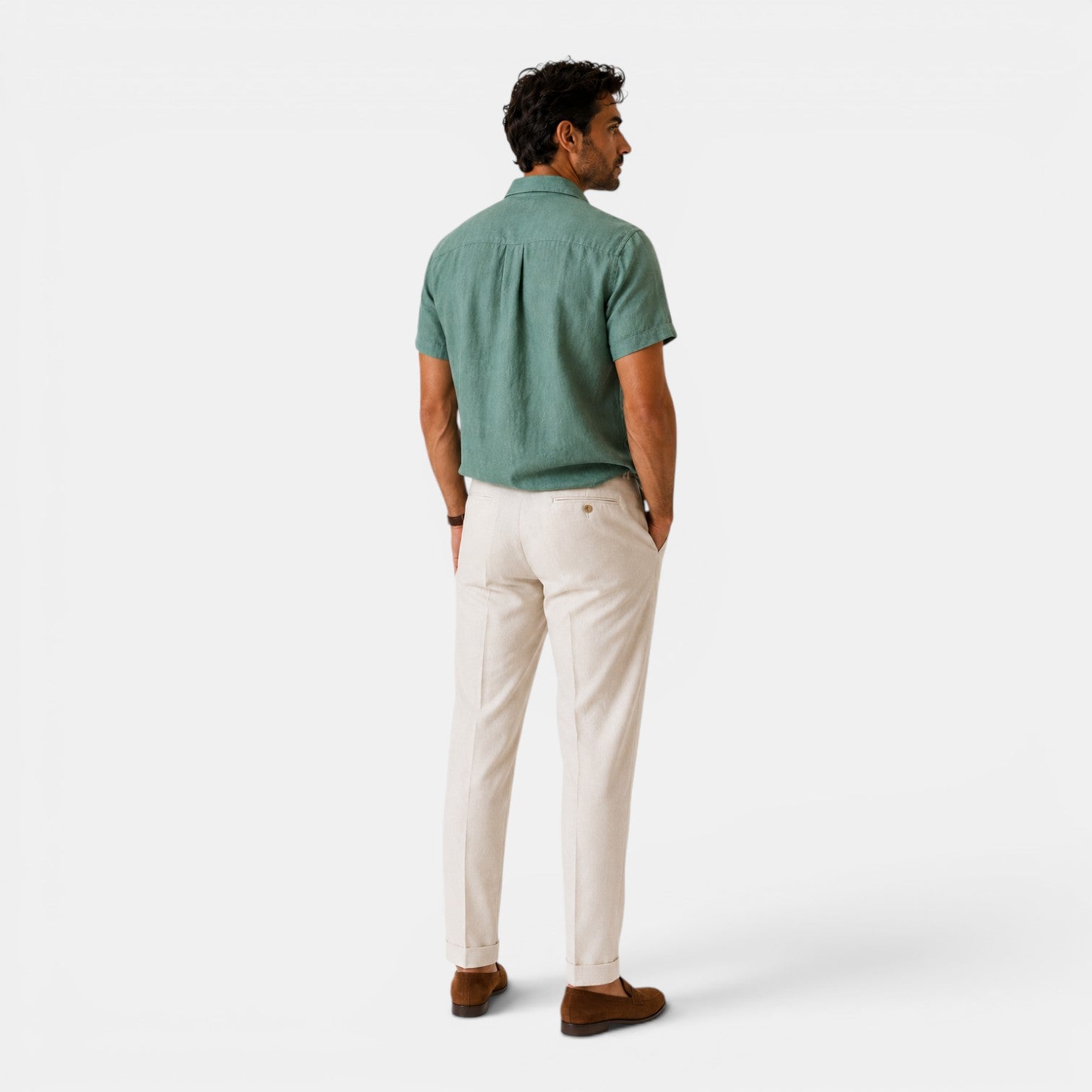 Monvaline | Men’s Linen Shirt for Summer Lightweight Short Sleeve