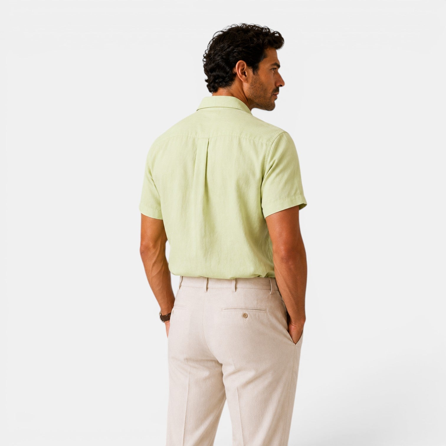 Monvaline | Men’s Linen Shirt for Summer Lightweight Short Sleeve