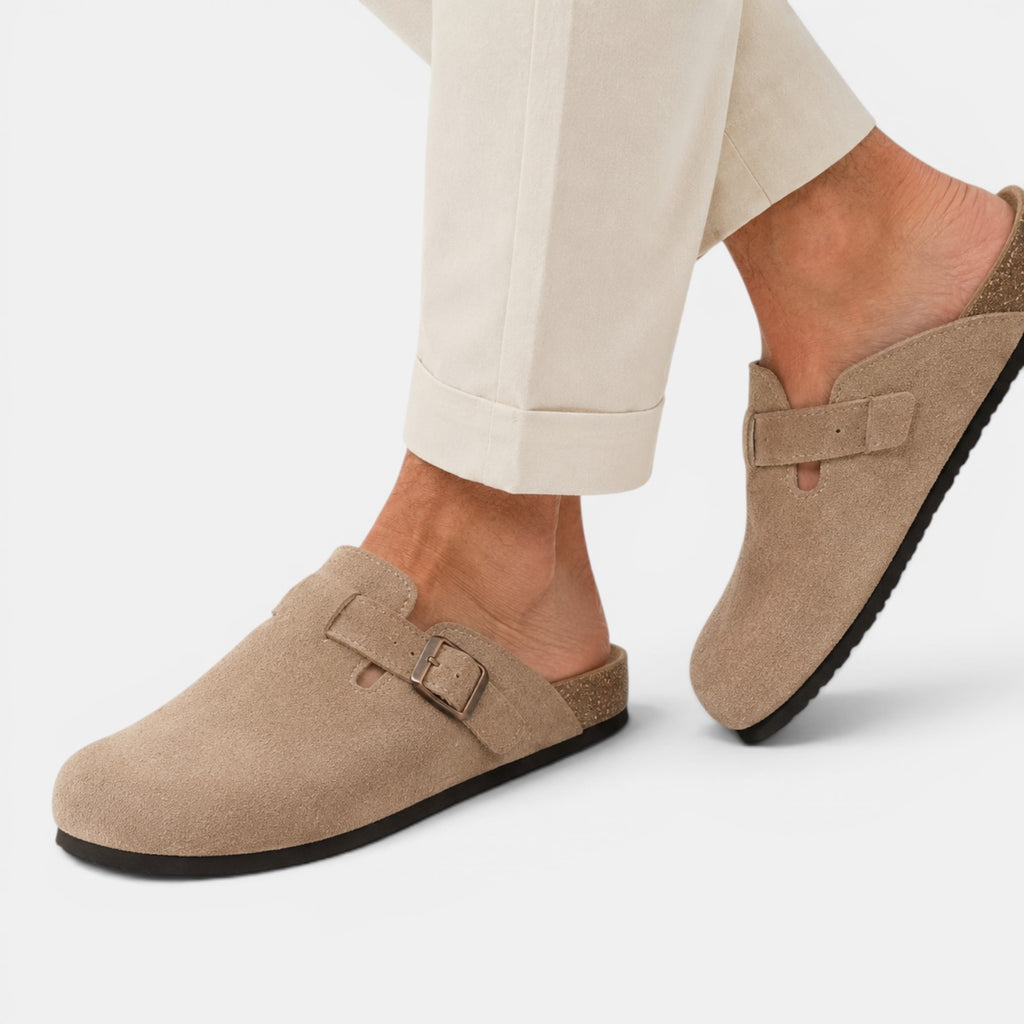 Monvaline | Men’s Suede Slip-On Clogs Comfortable Lightweight Daily Wear