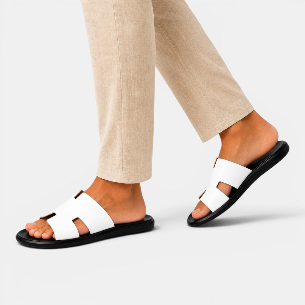 Monvaline | Men's PU Leather Flip-Flop Sandals Comfort Casual Summer Slides