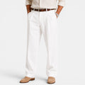 Monvaline | Men's Linen Smart Casual Trousers Straight Leg Loose Fit