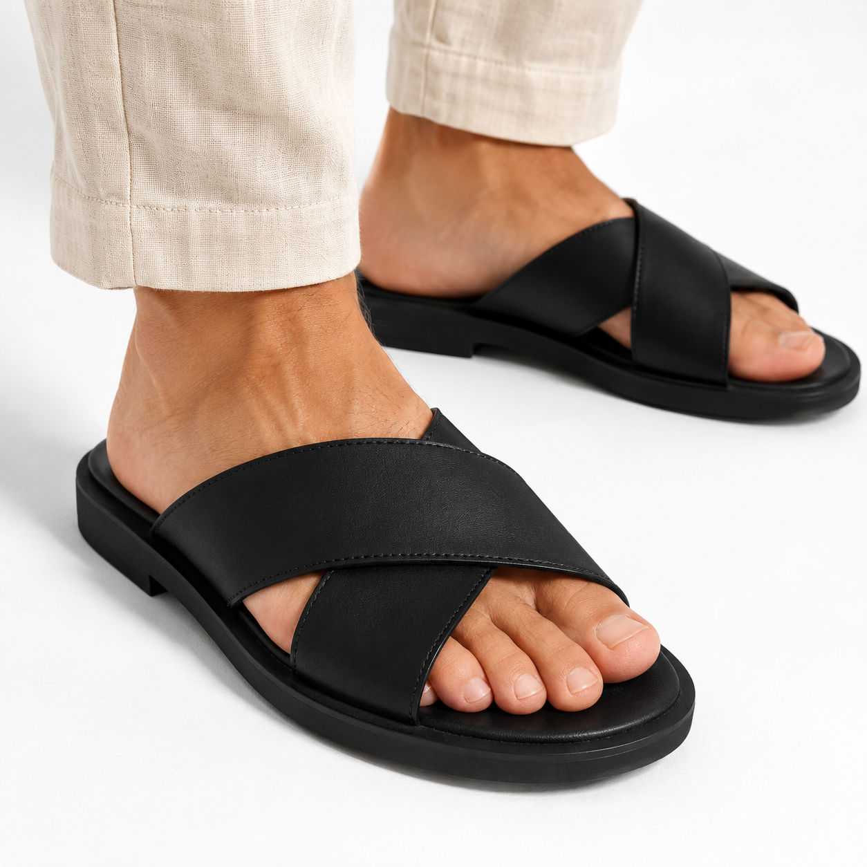Monvaline | Men's Lightweight Non-Slip Slide Sandals Casual Outdoor Footwear