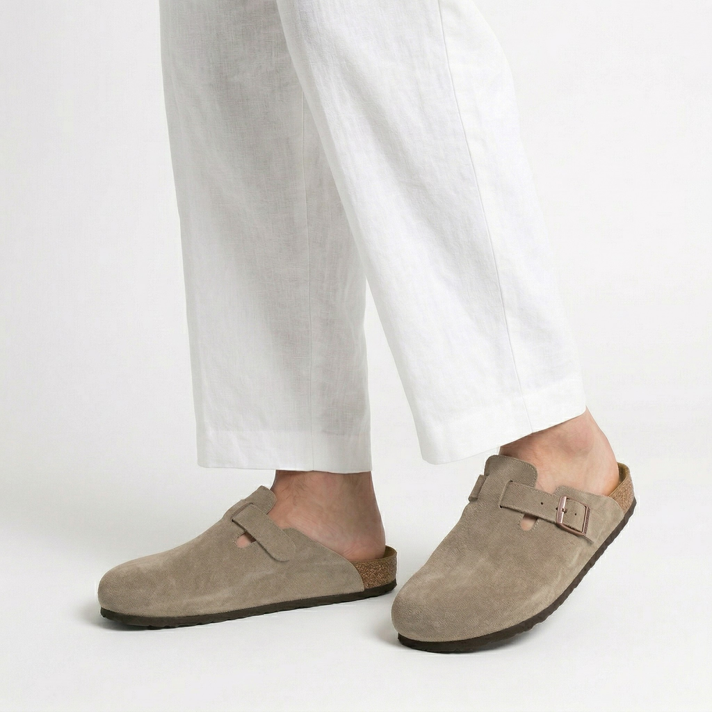 Monvaline | Men’s Suede Slip-On Clogs Comfortable Lightweight Daily Wear