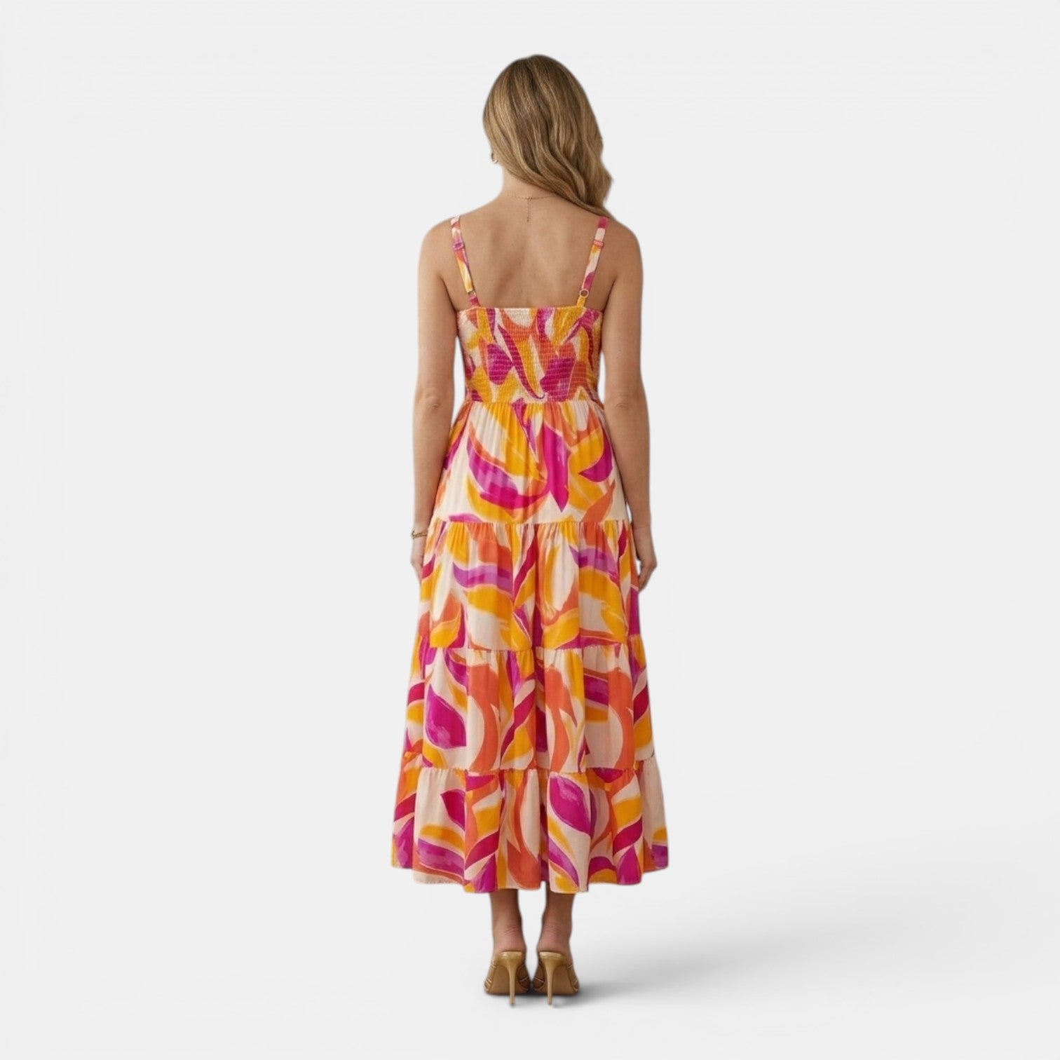 Monvaline | Women's Floral Midi Dress for Holidays & Summer Occasions
