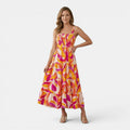 Monvaline | Women's Floral Midi Dress for Holidays & Summer Occasions