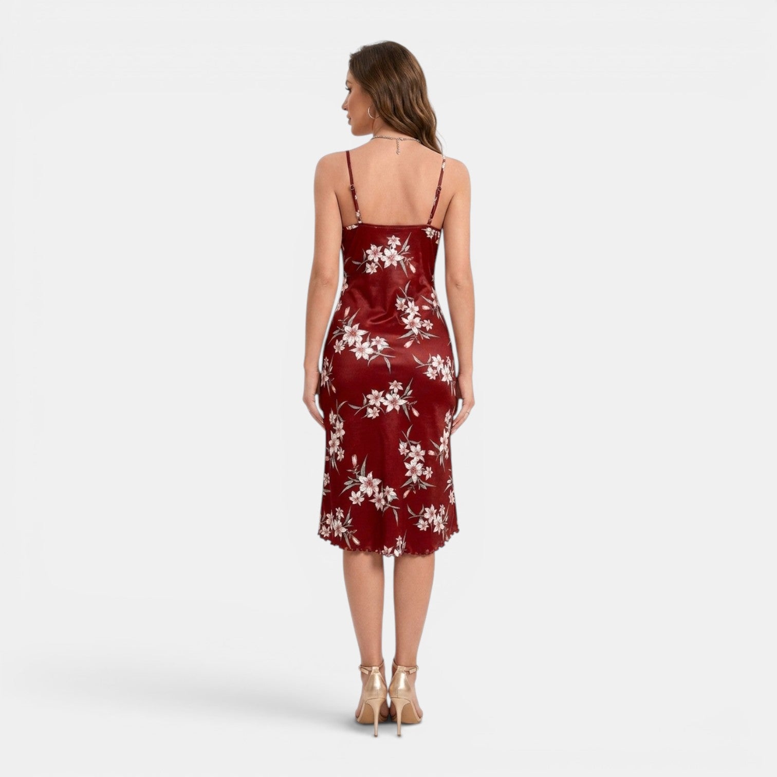 Monvaline | Women’s Floral Midi Dress for Summer Holidays & Resort Wear