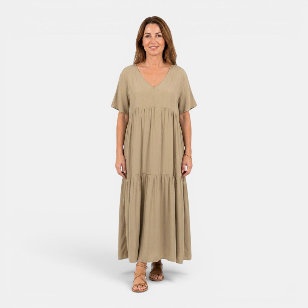Monvaline | Women’s Off Shoulder Pleated Midi Dress for Summer Events