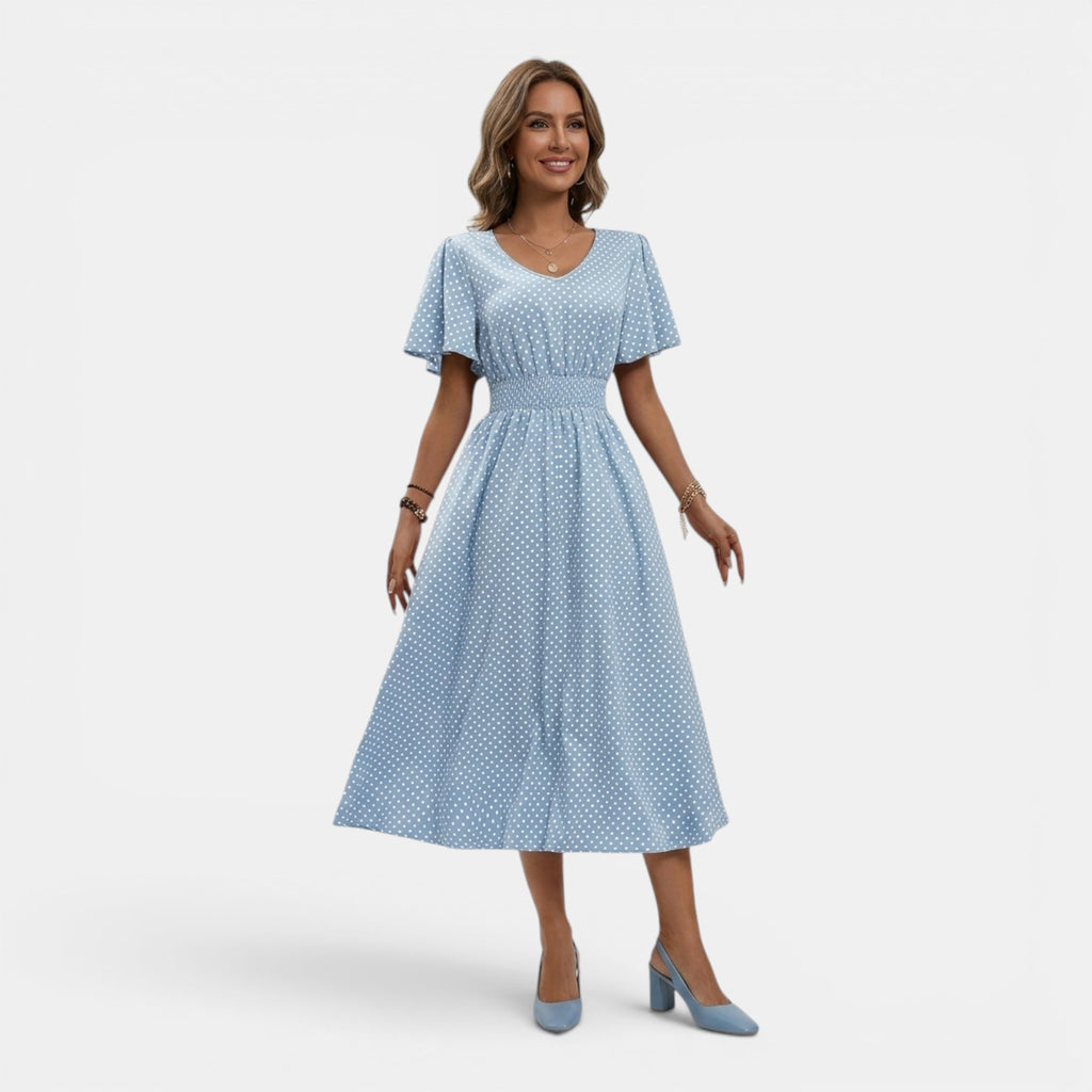Monvaline | Women’s Elegant Holiday Midi Dress Lightweight Summer Fit