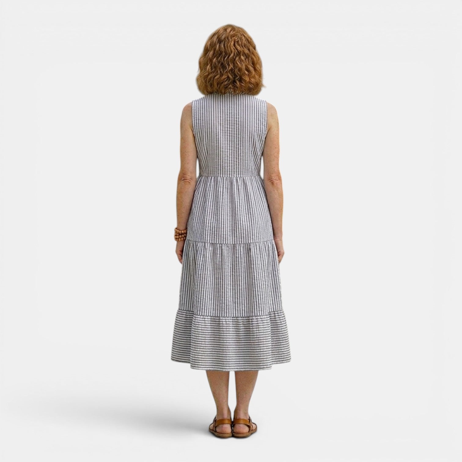 Monvaline | Women’s Tailored Shirt-Collar Midi Dress