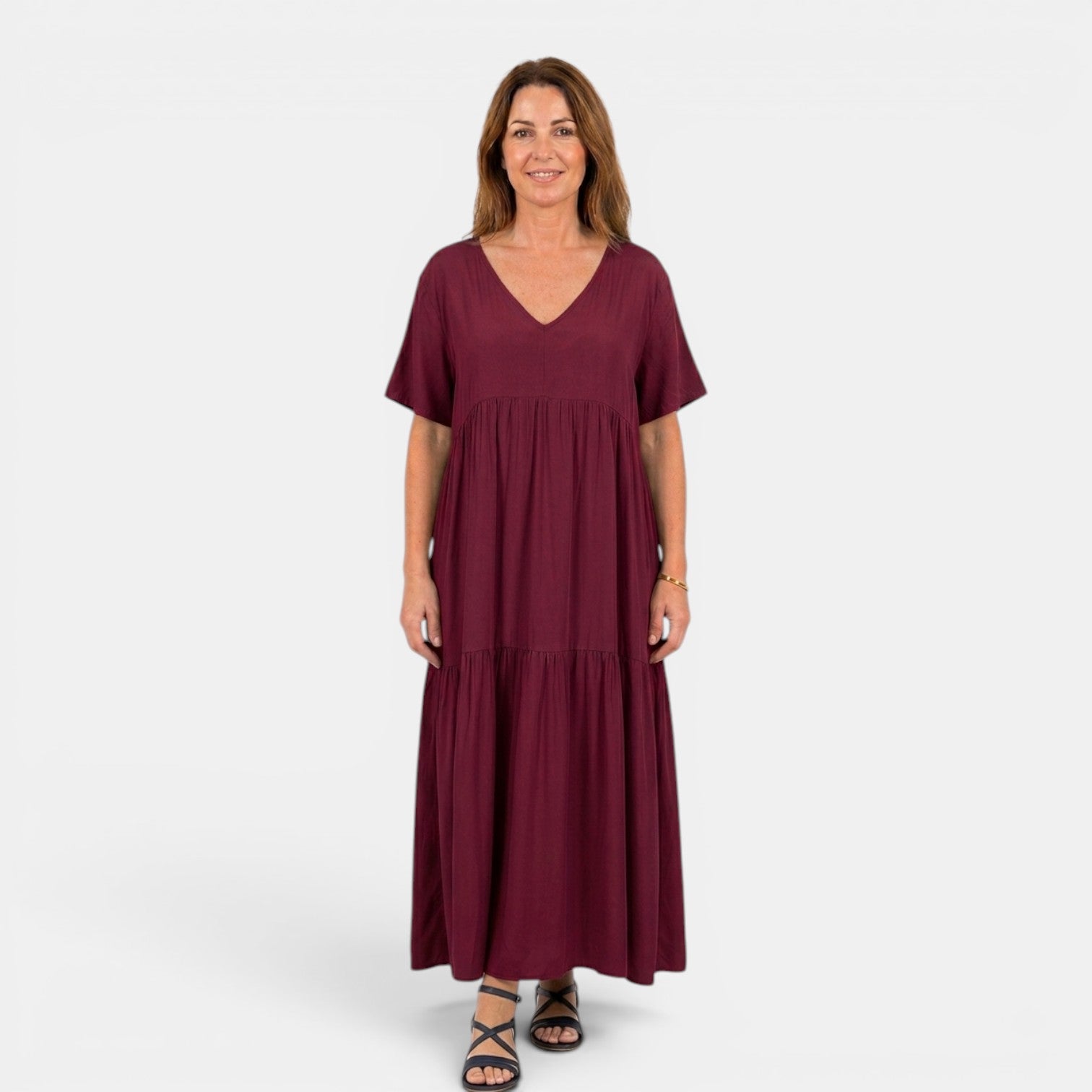 Monvaline | Women’s Off Shoulder Pleated Midi Dress for Summer Events