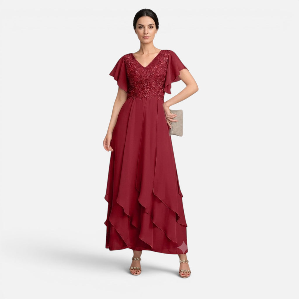 Monvaline | Women’s Lace Chiffon Occasion Dress
