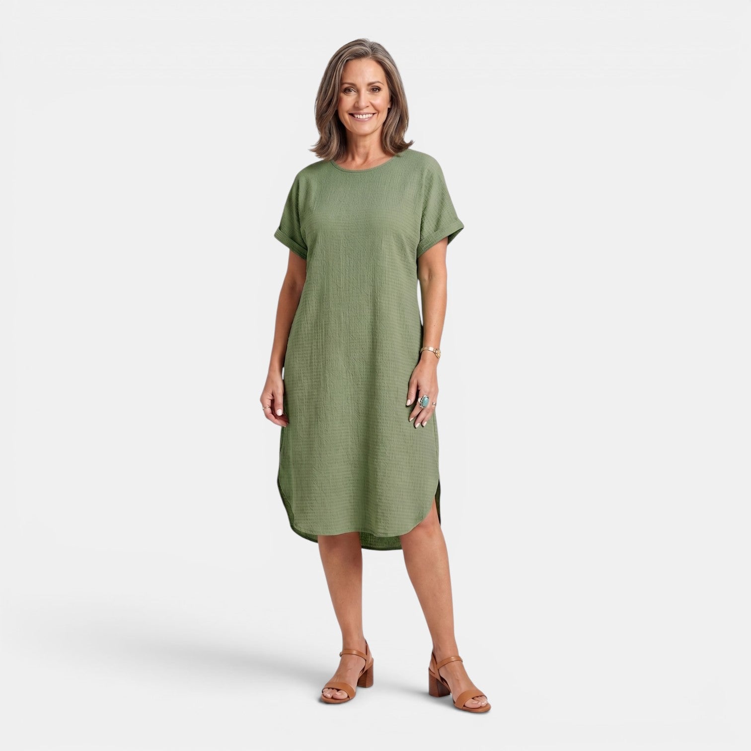 Monvaline | Women’s Plus Size Summer Dress Loose Fit Casual Midi