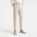 Monvaline | Men's Anti-Wrinkle Straight Leg Trousers – Mid Waist Cropped Fit