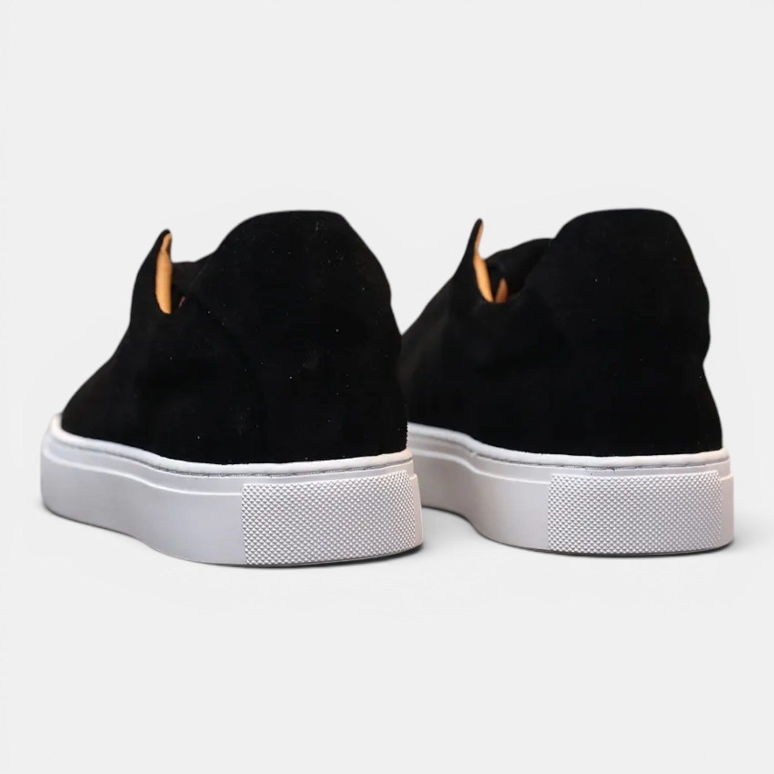 Monvaline | Men’s Black Suede Sneakers – Comfortable Everyday Casual Shoes