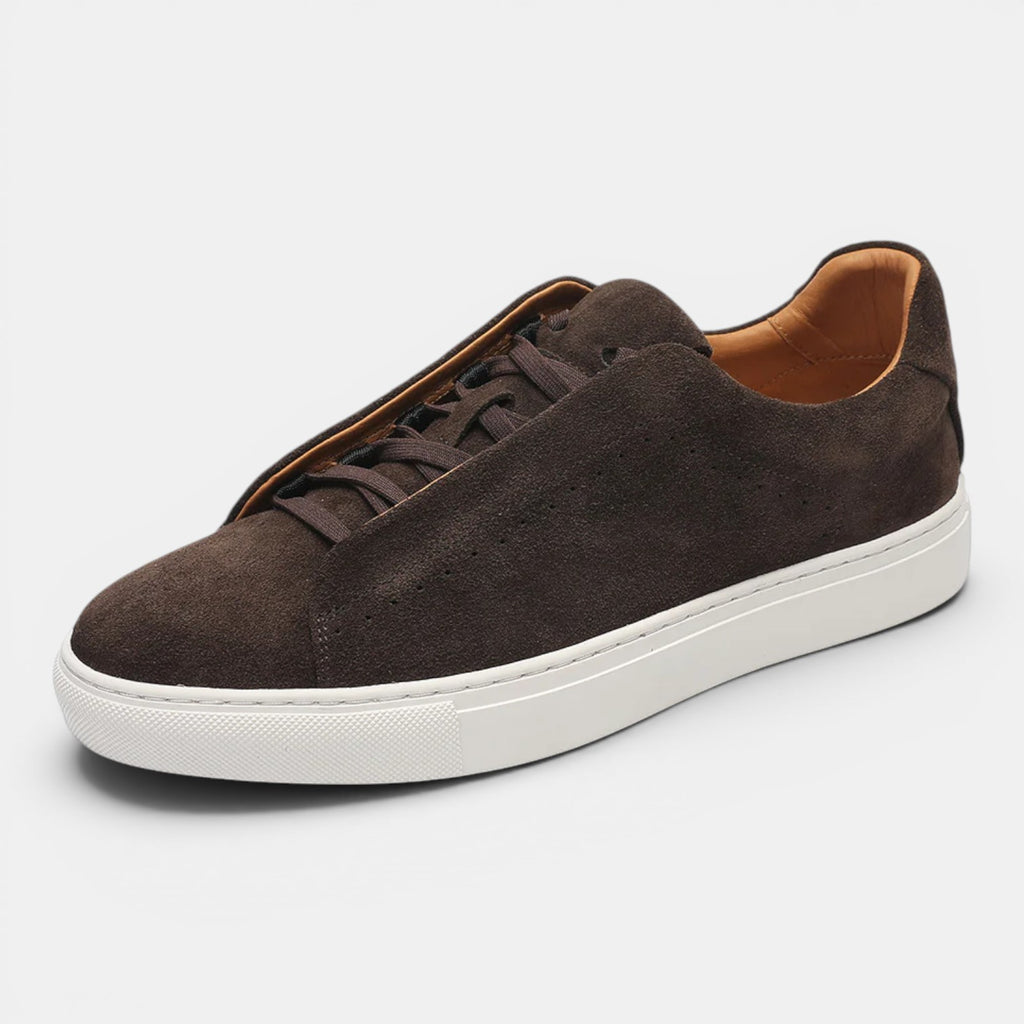 Monvaline | Men’s Brown Suede Sneakers – Lightweight Everyday Trainers