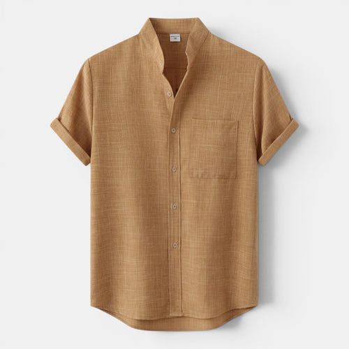 Monvaline | Men’s Breathable Cotton Linen Shirt Casual Fitted Summer Wear