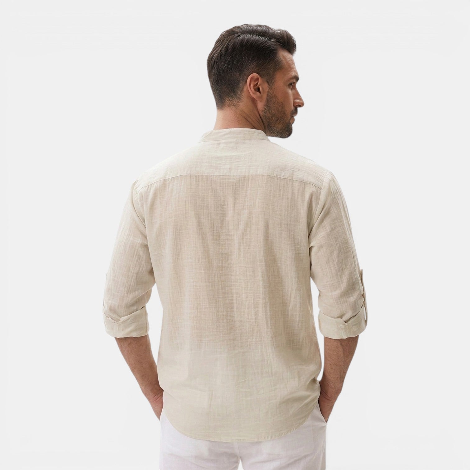 Monvaline | Men’s Breathable Summer Shirt – Lightweight Long Sleeve Henley