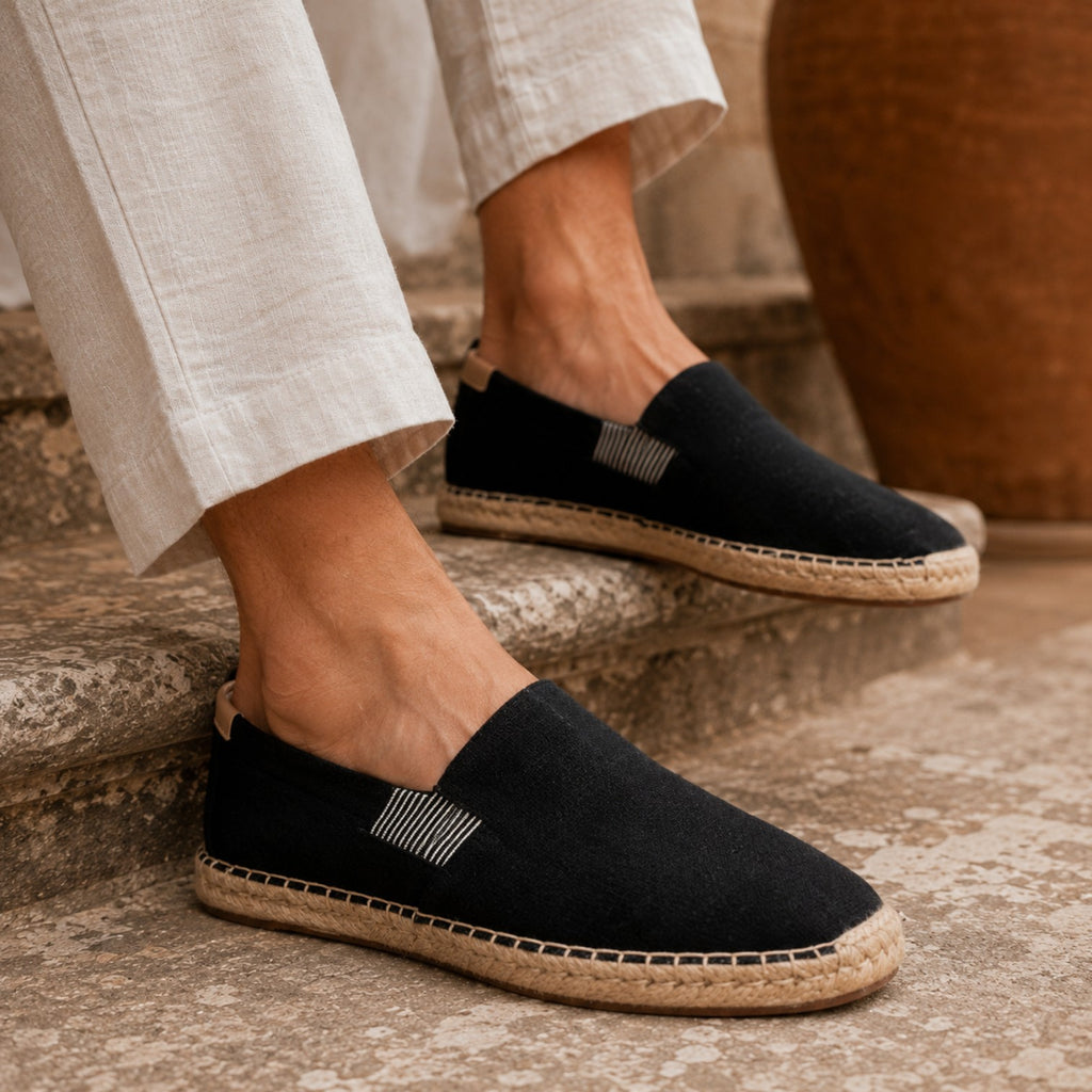 Monvaline | Men’s Canvas Espadrilles Lightweight Breathable Summer Slip-On