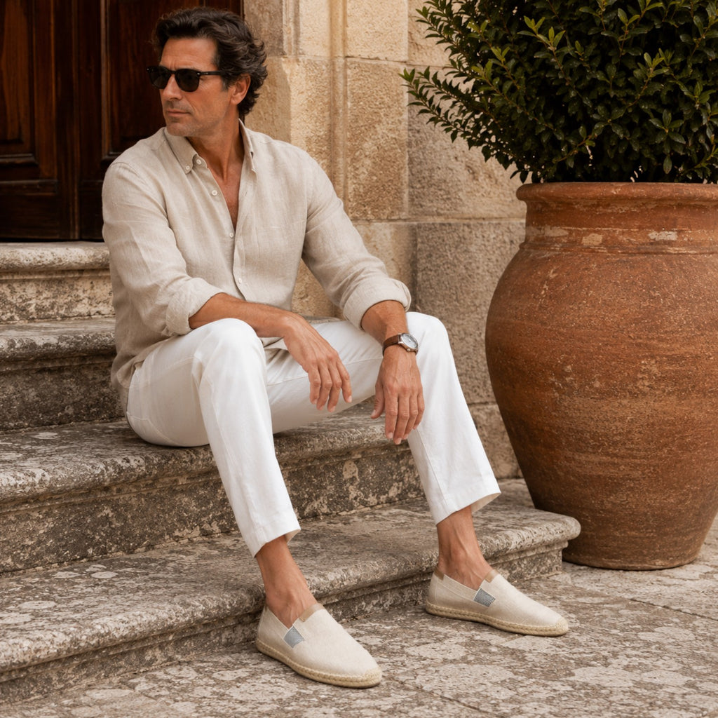 Monvaline | Men’s Canvas Espadrilles Lightweight Breathable Summer Slip-On