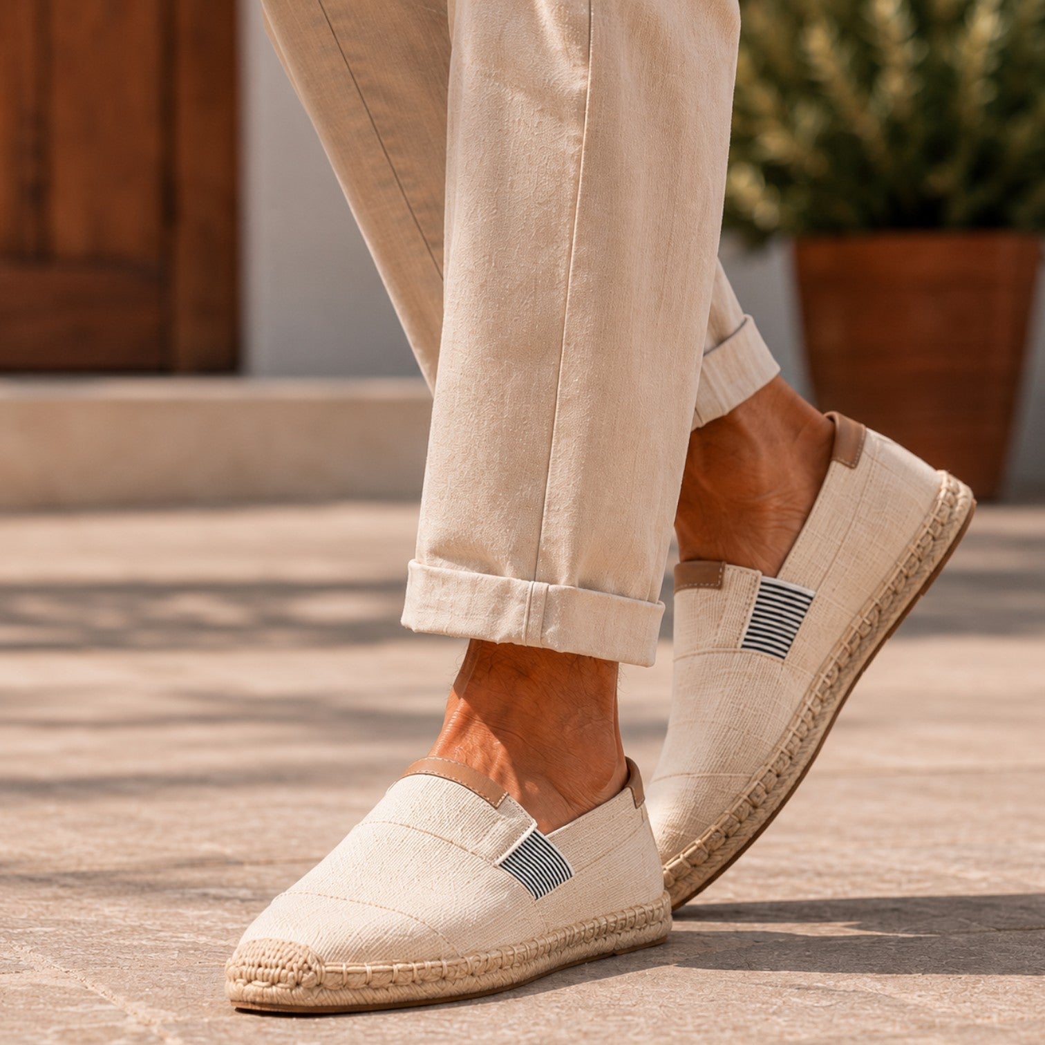 Monvaline | Men’s Canvas Espadrilles Lightweight Breathable Summer Slip-On