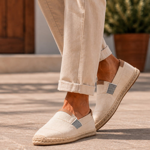 Monvaline | Men’s Canvas Espadrilles Lightweight Breathable Summer Slip-On