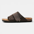 Monvaline | Men’s Comfortable Cork Sandals Leather Holiday Summer Slides