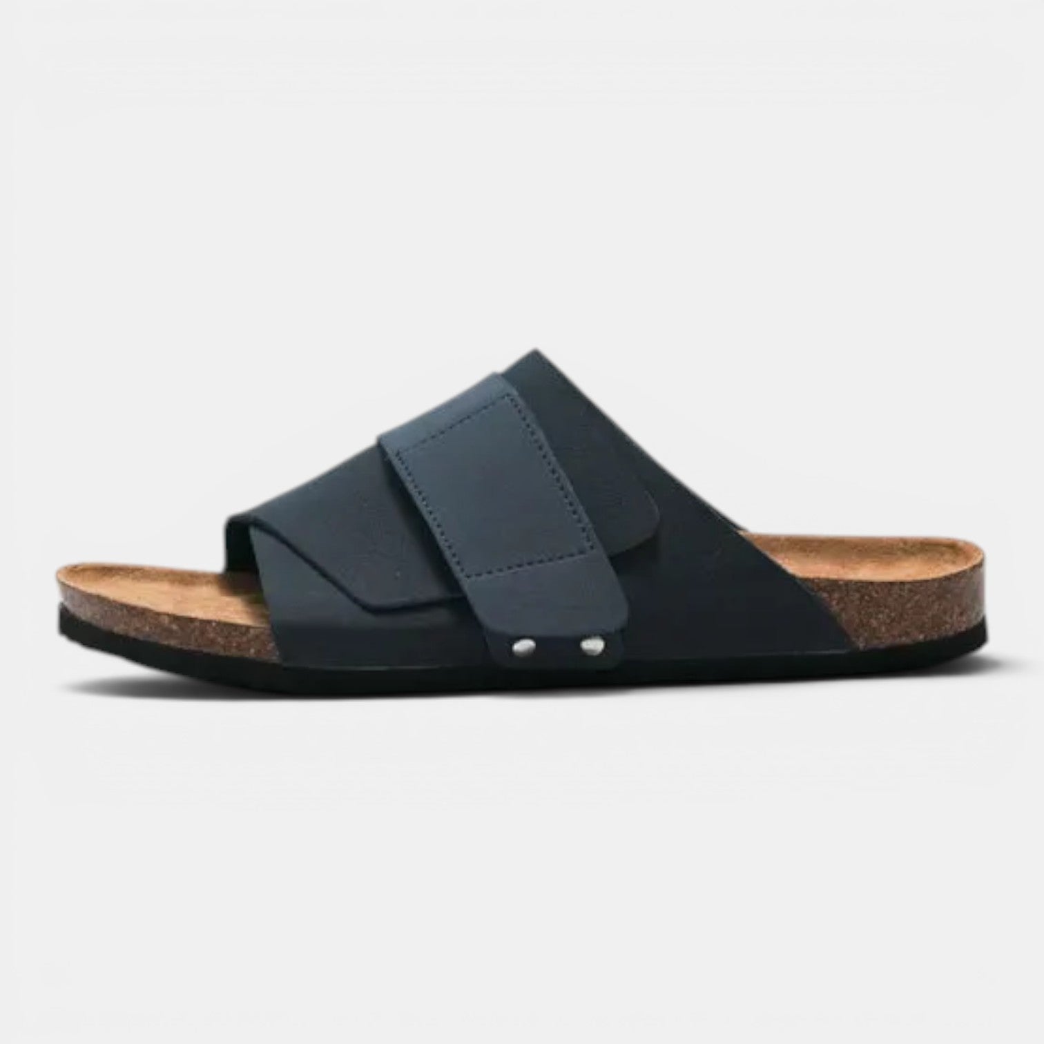 Monvaline | Men’s Comfortable Cork Sandals Leather Holiday Summer Slides